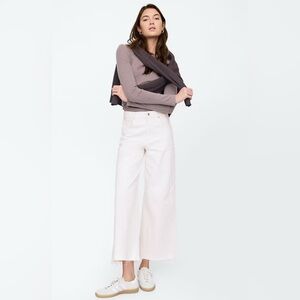 Gap High Rise Wide Leg Crop Pants Raw Hem Size 8